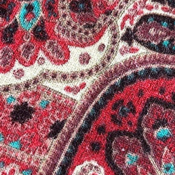 Talbot's Petites Paisley Print Merino Wool Pullover Lightweight Sweater w Cuffs - Picture 10 of 10